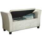 GFW Verona velvet storage ottoman in Oyster White 107x41x56cm, UK version
