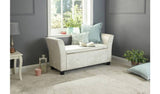 GFW Verona velvet storage ottoman in Oyster White 107x41x56cm, UK version