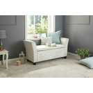 GFW Verona velvet storage ottoman in Oyster White 107x41x56cm, UK version