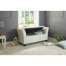 GFW Verona velvet storage ottoman in Oyster White 107x41x56cm, UK version