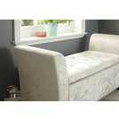 GFW Verona velvet storage ottoman in Oyster White 107x41x56cm, UK version