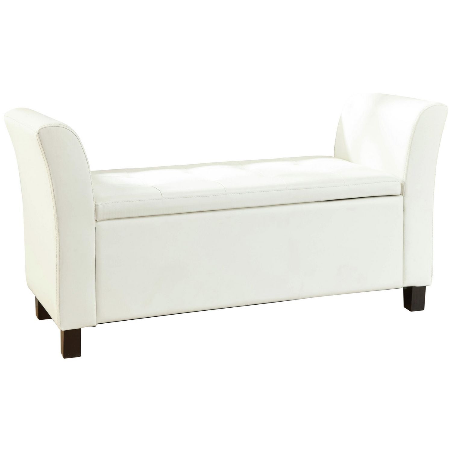 GFW Verona Window Faux Leather Seat Black Storage Ottoman