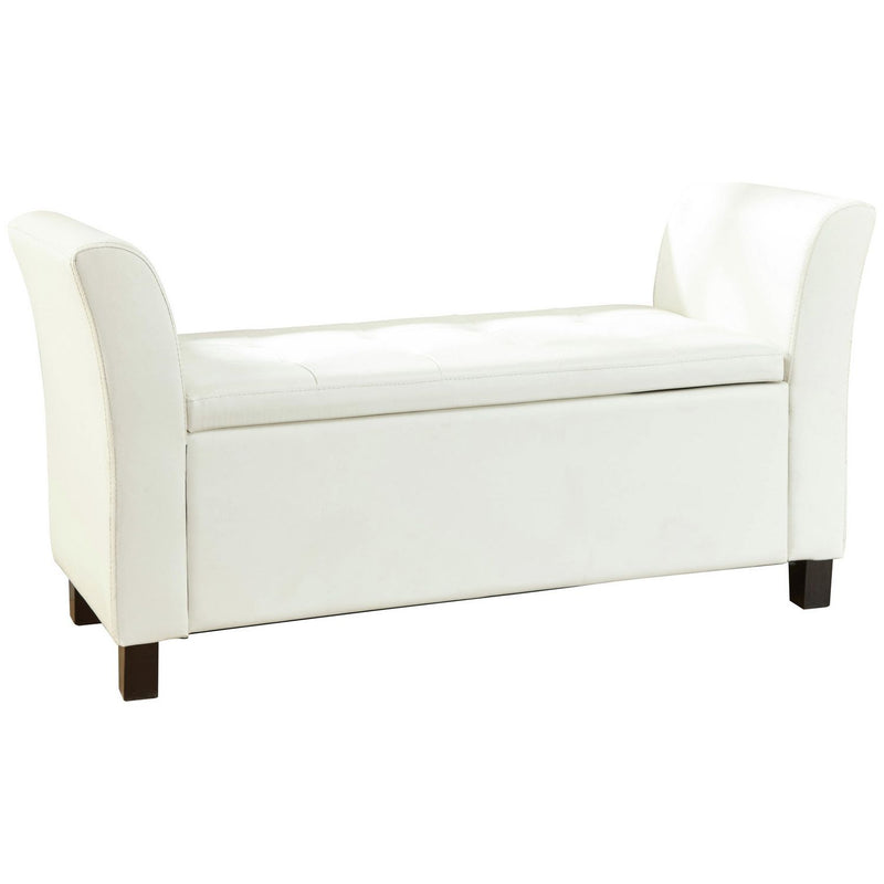 GFW Verona Window Faux Leather Seat Black Storage Ottoman