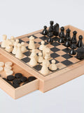 John Lewis wood chess and draughts set, UK version
