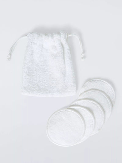 John Lewis John Lewis Organic Cotton Face Pads Pack of 5 White- Buy online at McGrocer