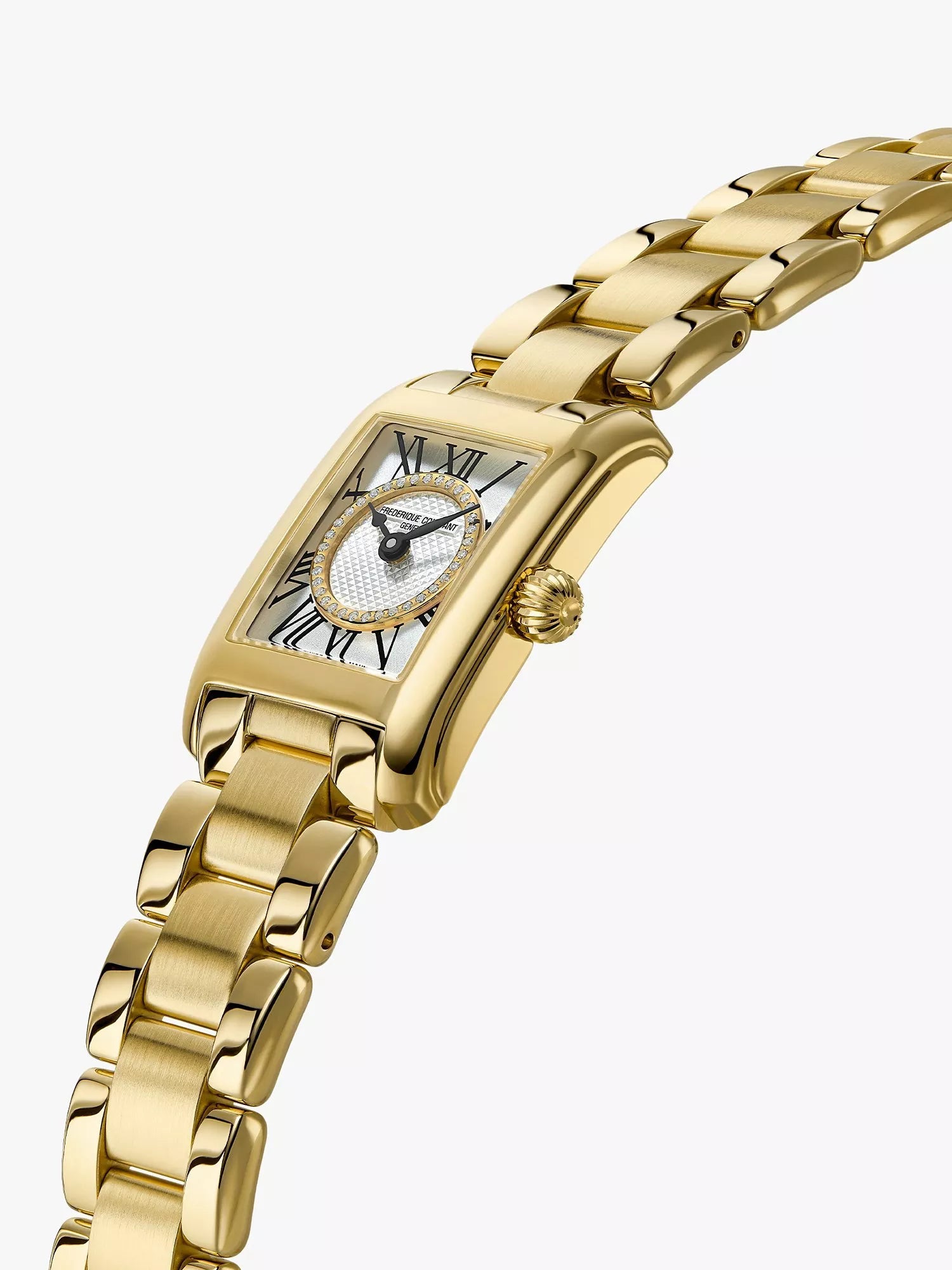 Frederique Constant women's carree bracelet strap gold watch - British product