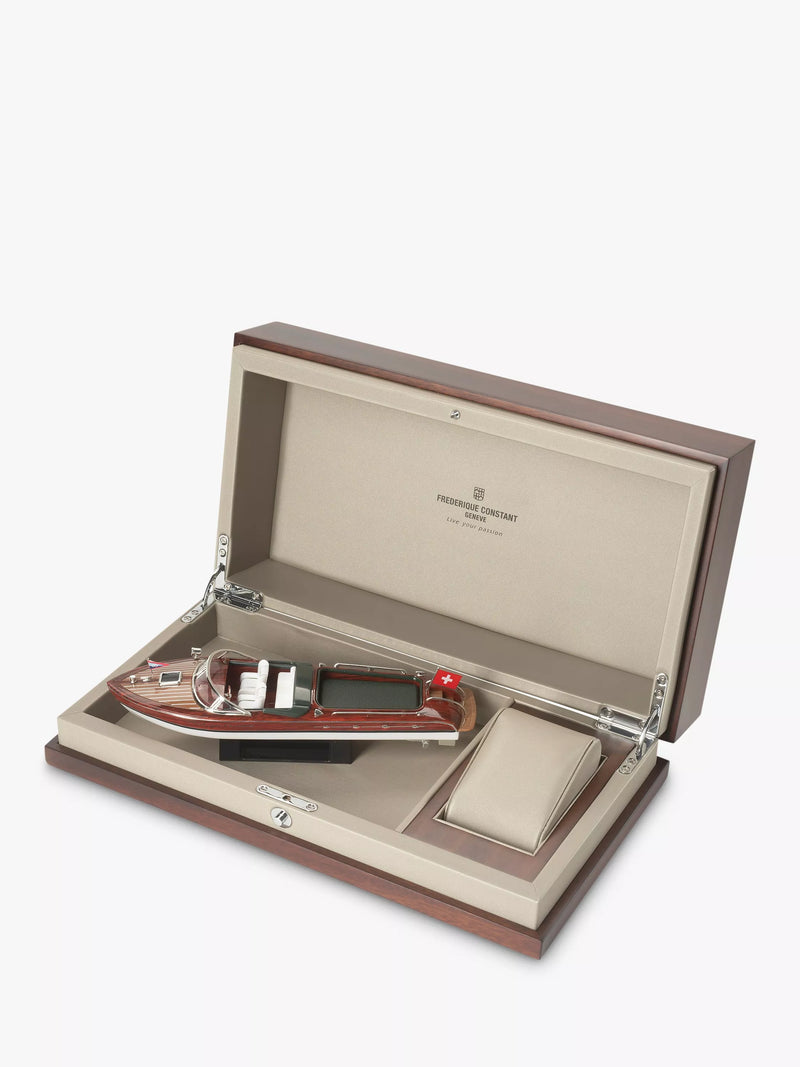 Frederique Constant Runabout Automatic men's watch blue dial leather strap, imported from the UK