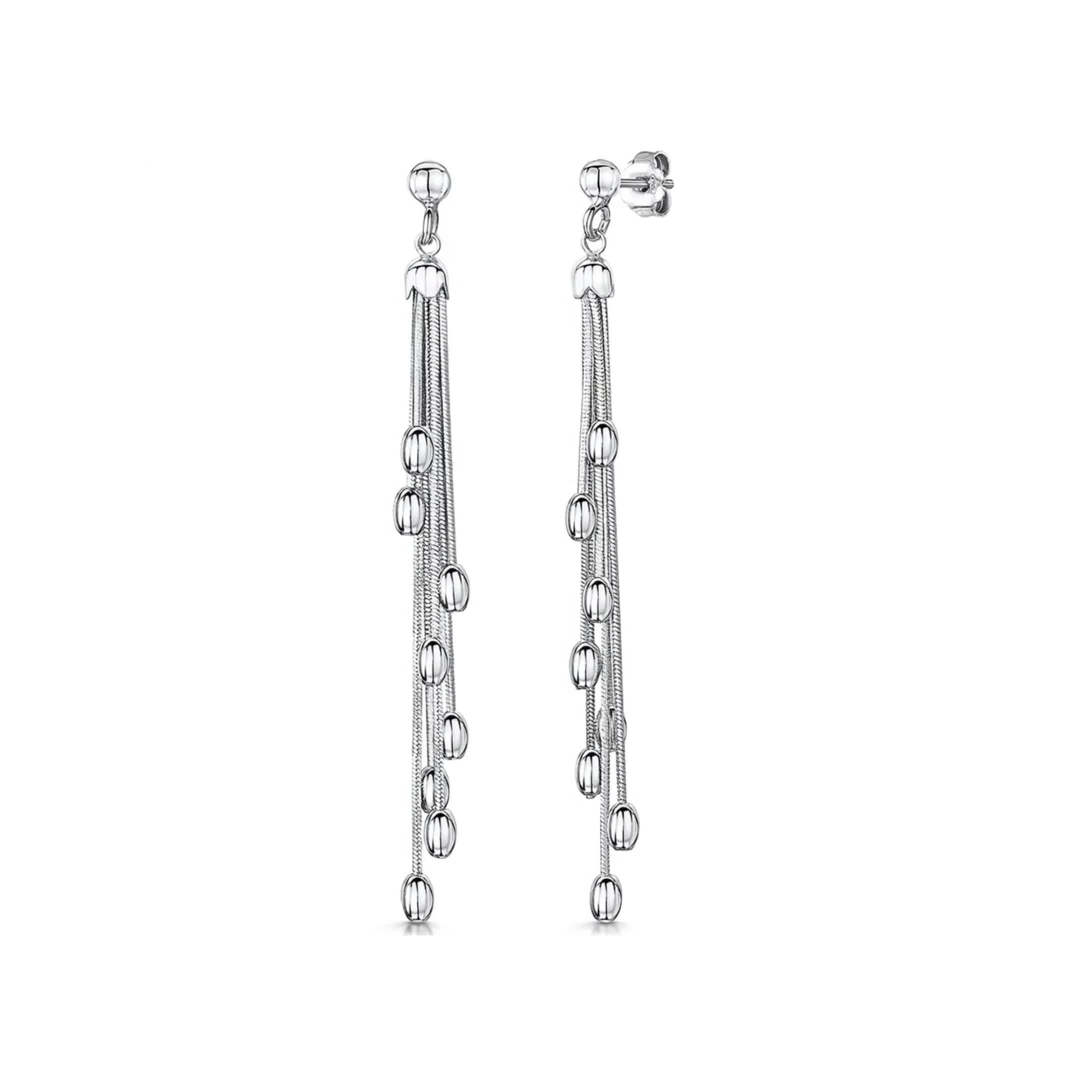 Jools by Jenny Brown beaded tassel drop earrings, imported from the UK