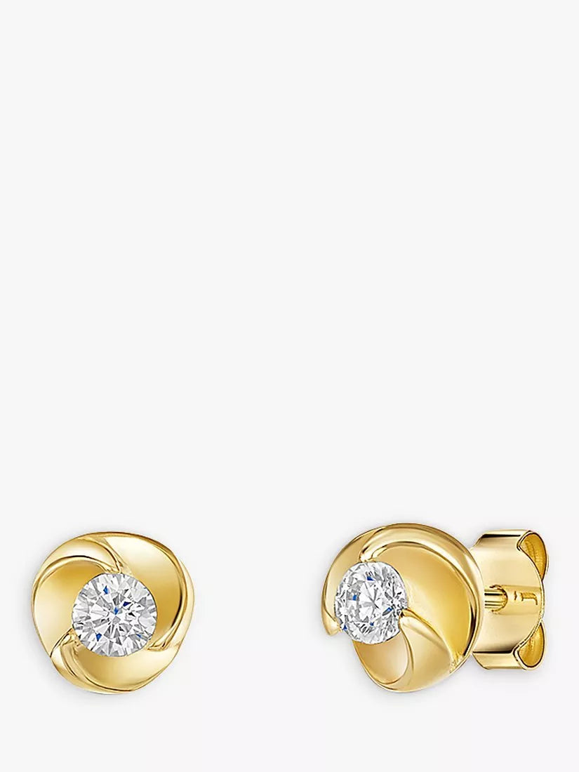 Jools by Jenny Brown swirl stud earrings gold vermeil, UK version