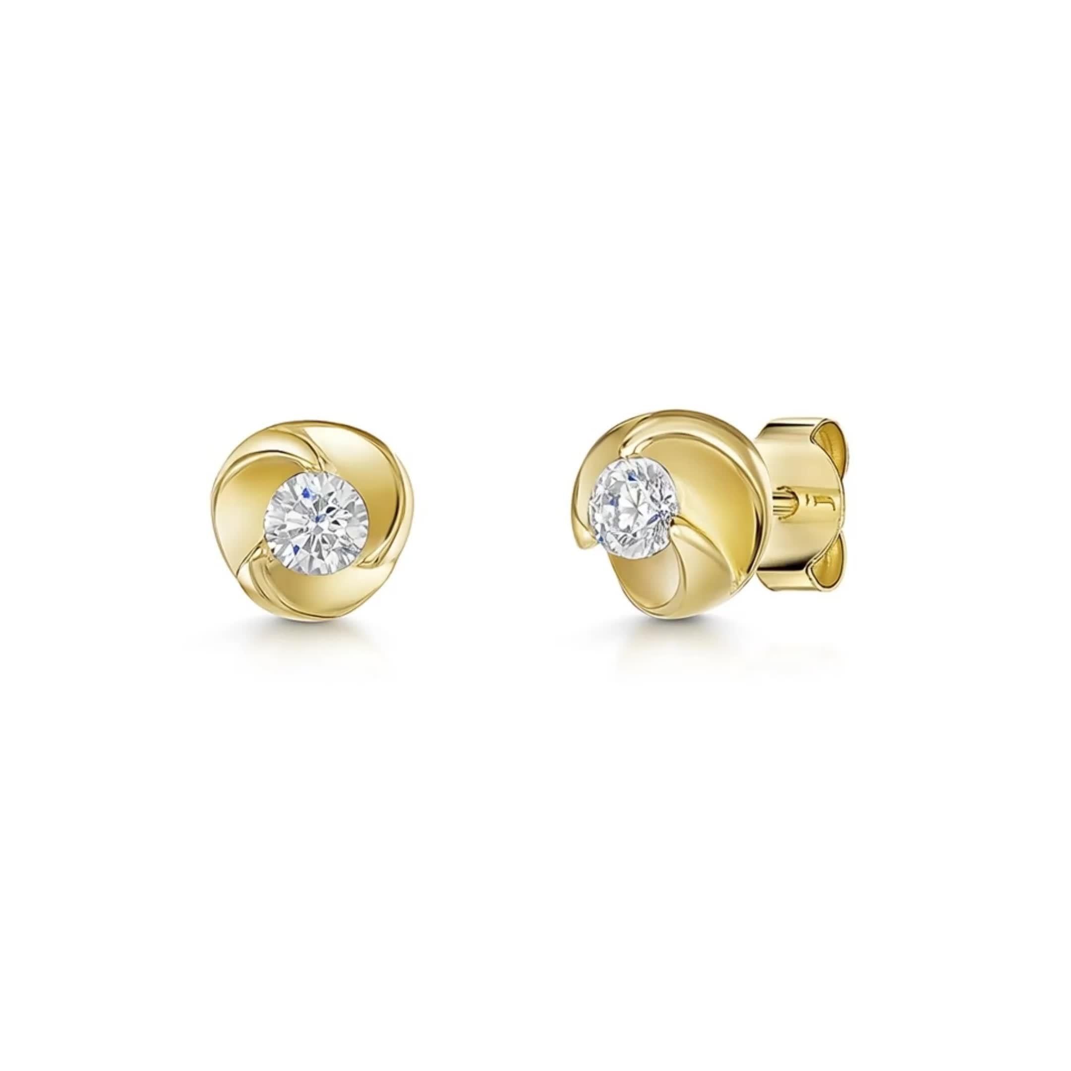 Jools by Jenny Brown swirl stud earrings gold vermeil, UK version