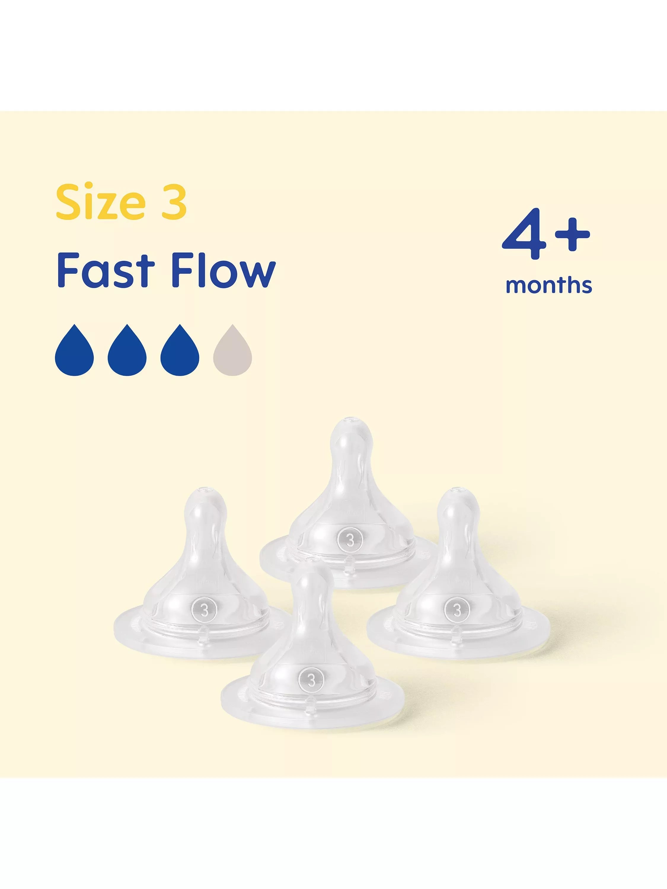 MAM Skinsoft Fast Flow Teat Pack of 4, imported from the UK