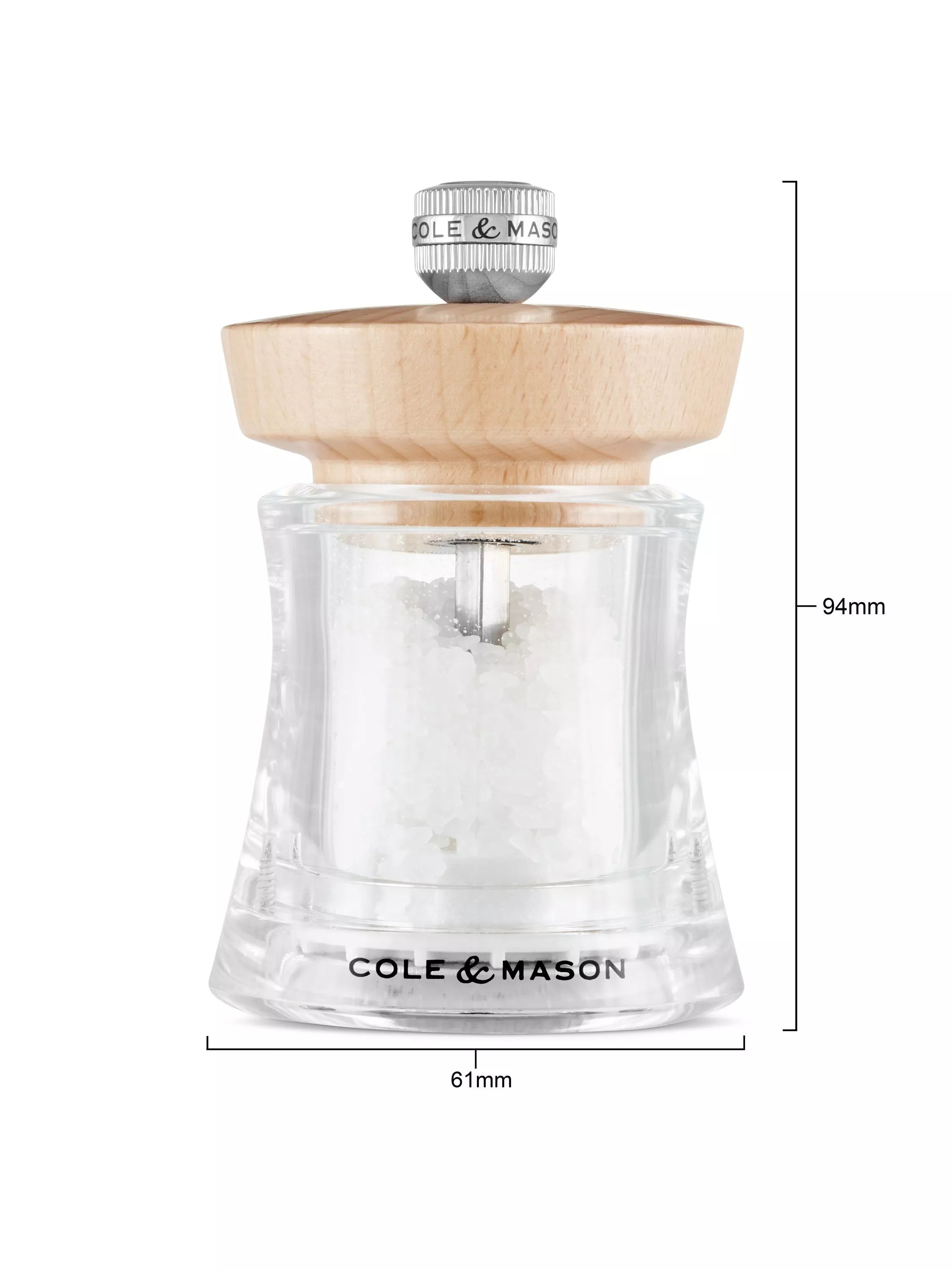 Cole & Mason Holborn salt mill 9cm, imported from the UK