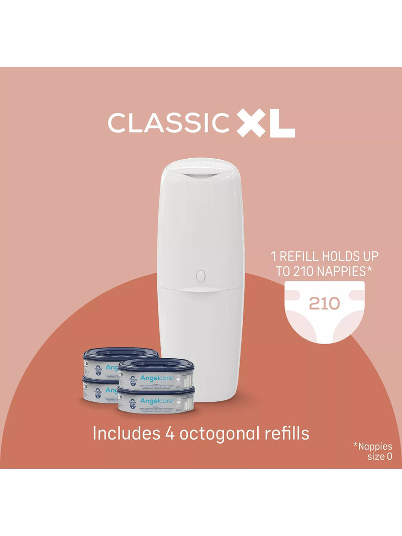 Angelcare Classic XL nappy bin and refill bundle - British product