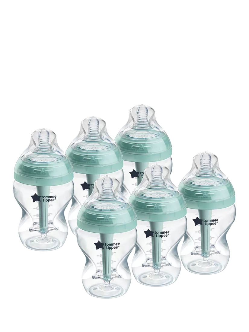 Tommee Tippee Advanced Anti-Colic Baby Bottles with Slow Flow Teats Pack of 6 260ml (British brand)