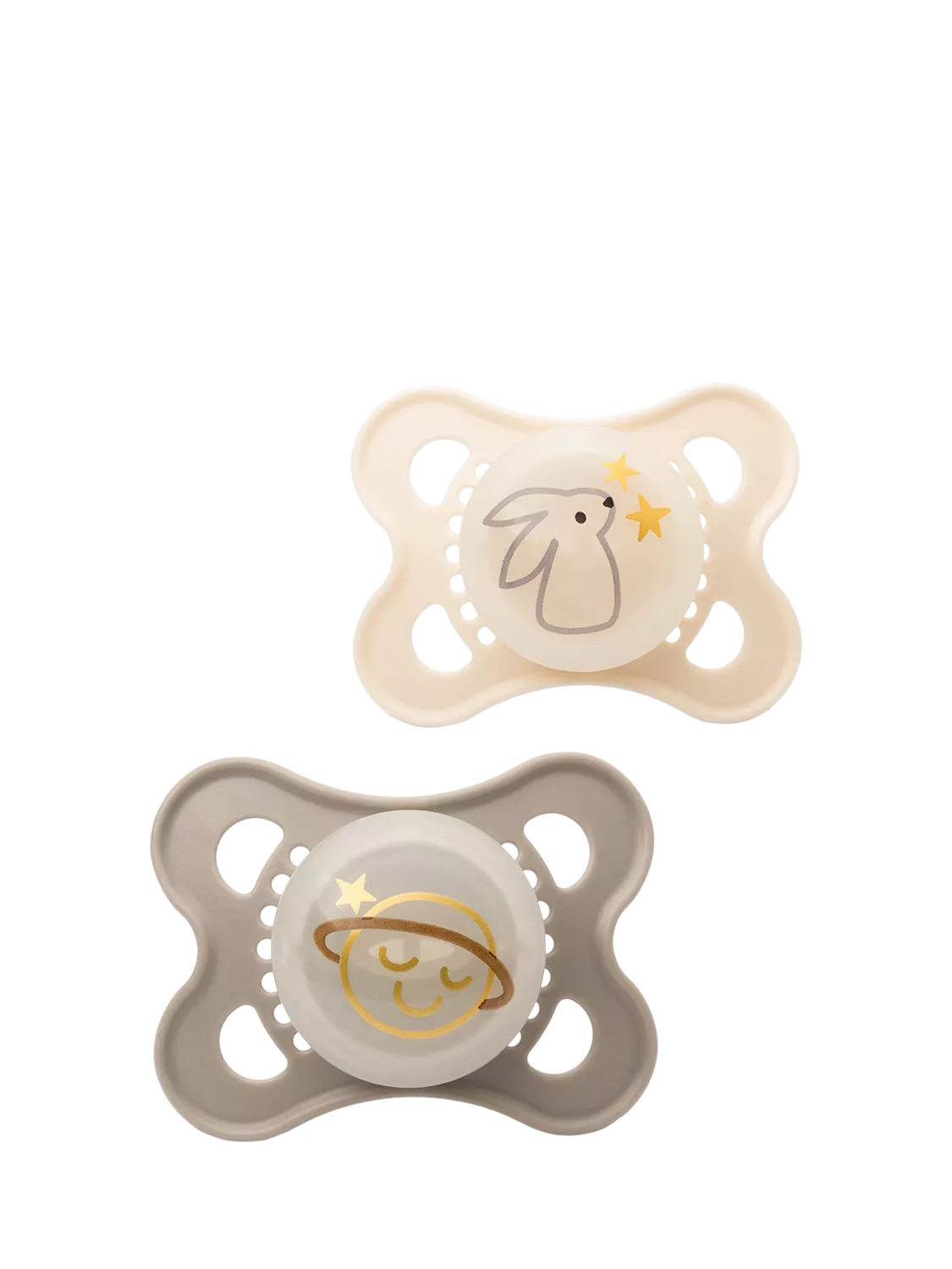 MAM Night Glow in the Dark Baby Soother, Pack of 2 (0-6 months)