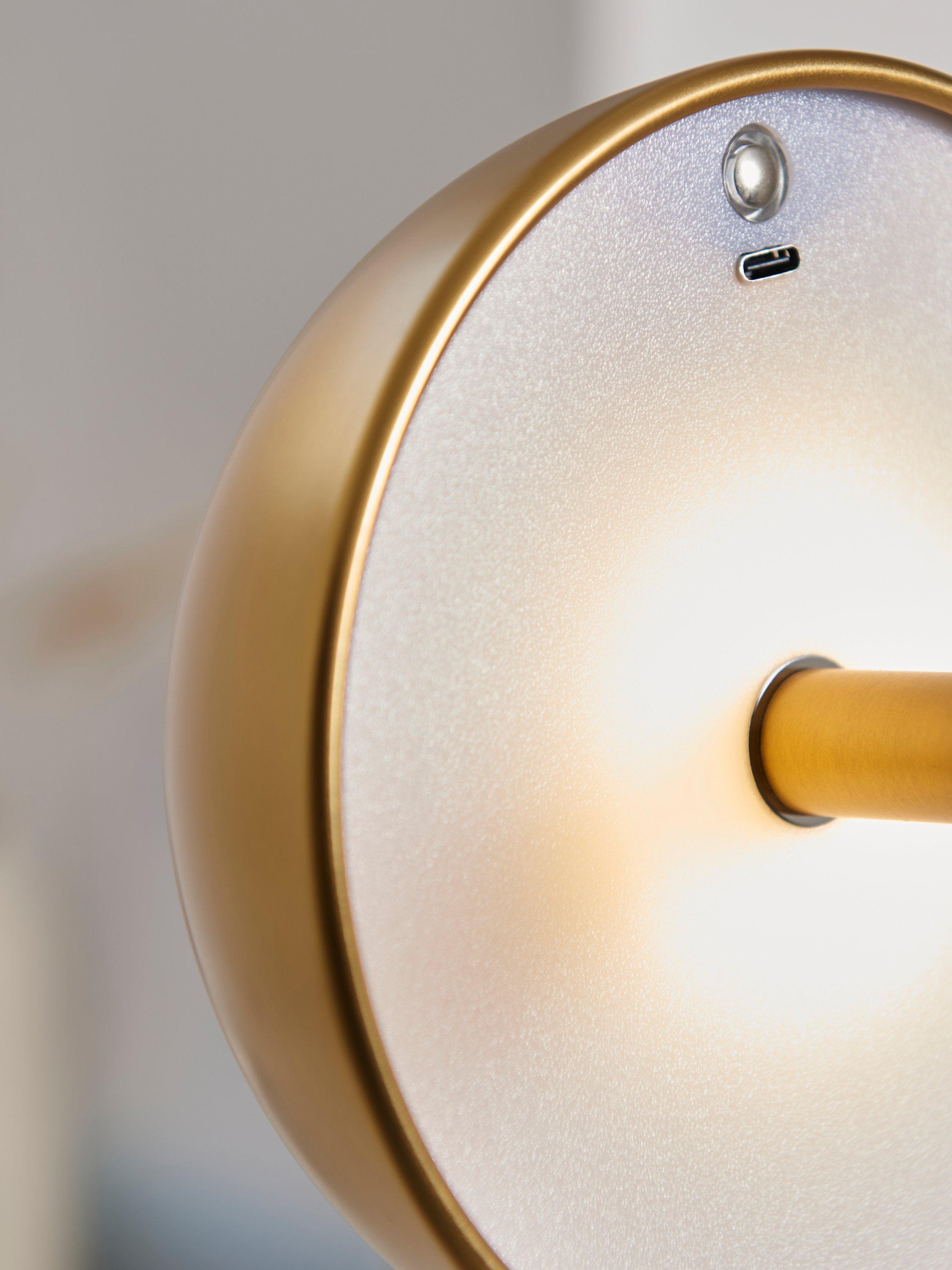 John Lewis mushroom rechargeable wall light brass effect (British brand)