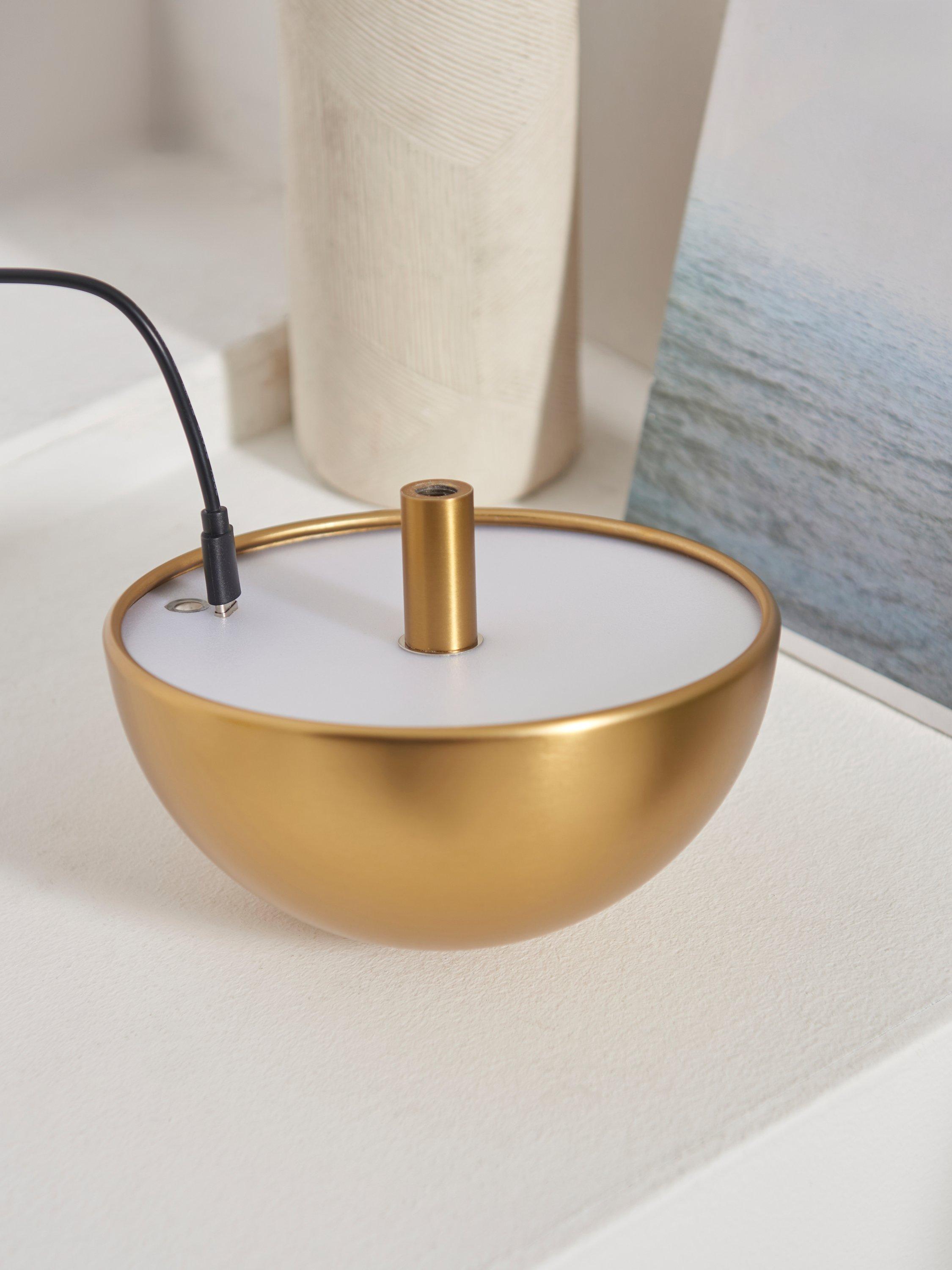 John Lewis mushroom rechargeable wall light brass effect (British brand)