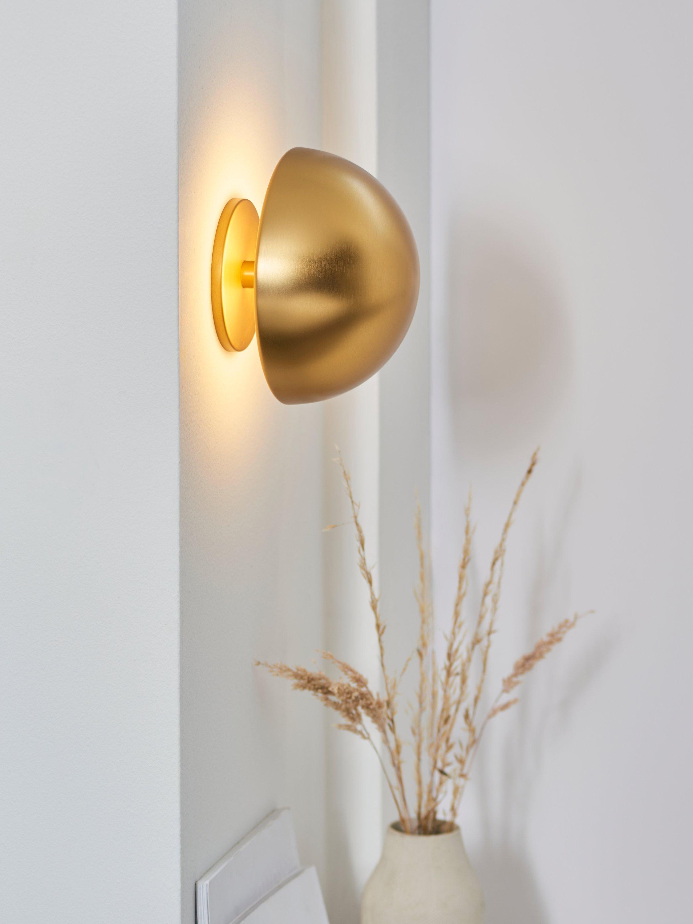 John Lewis mushroom rechargeable wall light brass effect (British brand)