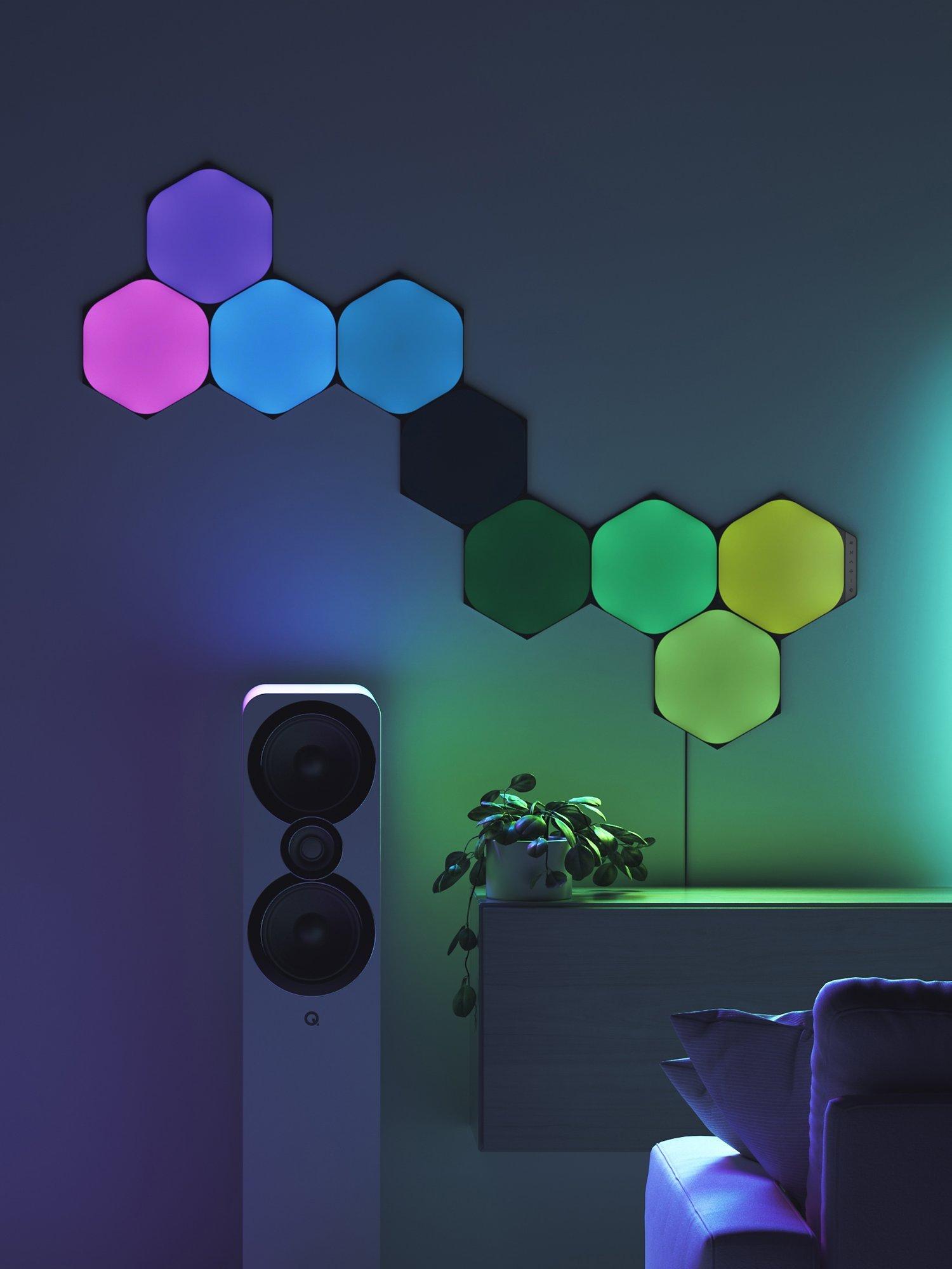 Nanoleaf Shapes Ultra Black Hexagon smart LED panels 3 panels, imported from the UK