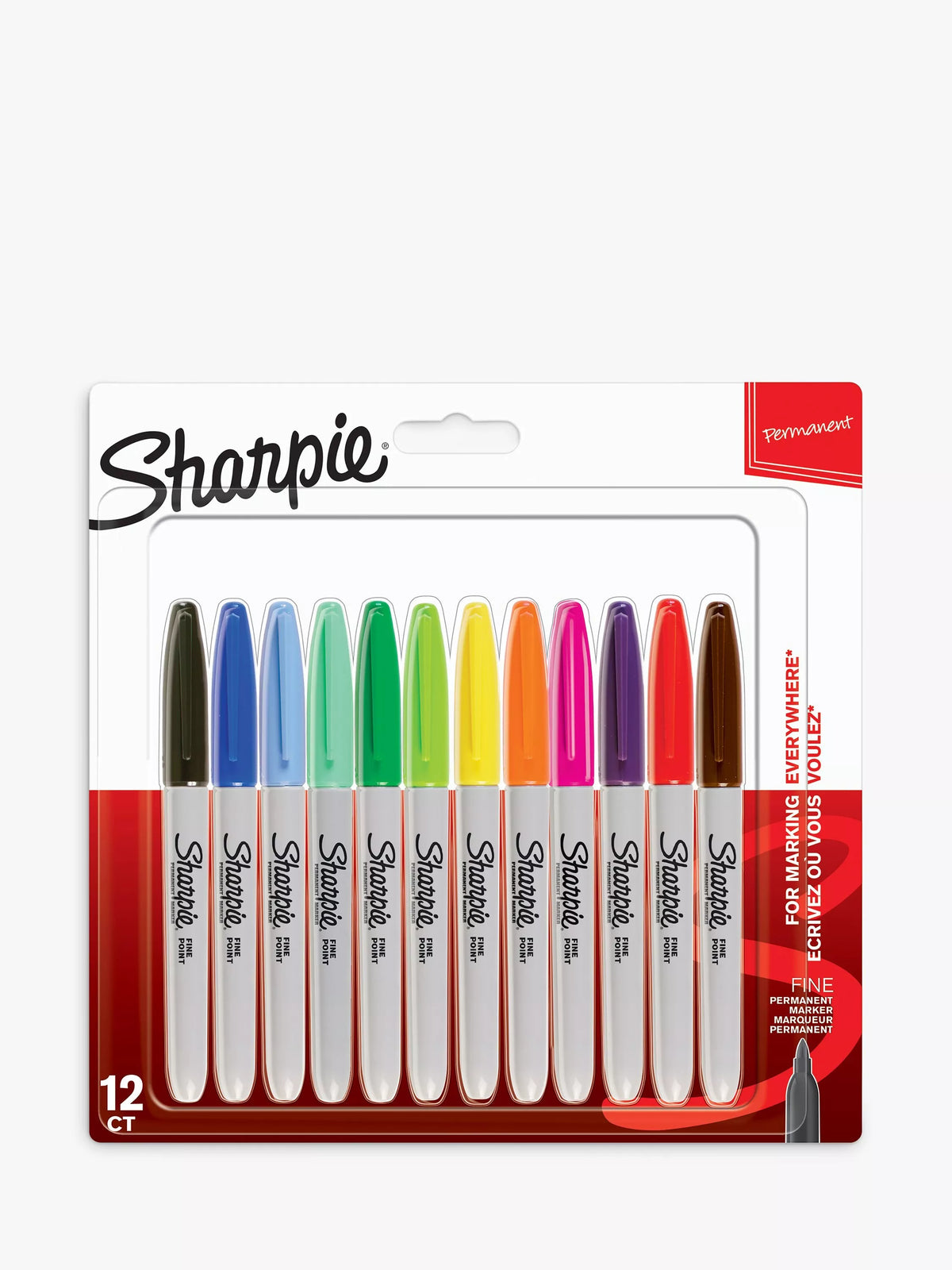 Sharpie permanent marker pens set of 12 multi fine point, UK version