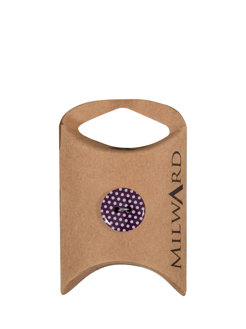 Milward buttons 2 hole dot 15mm pack of 6, UK version