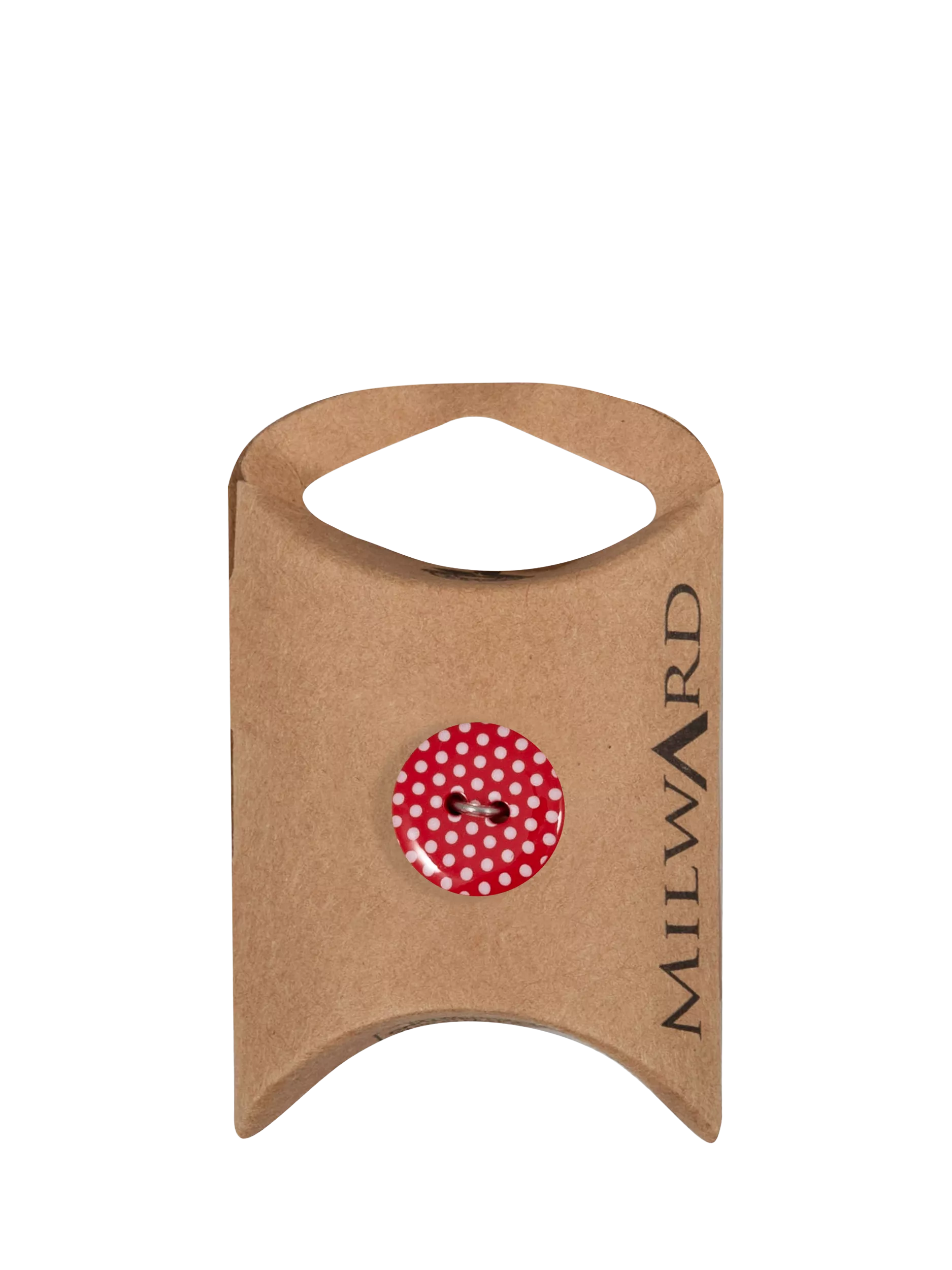 Milward 2 Hole Dot Buttons, 15mm, Red, Pack of 6