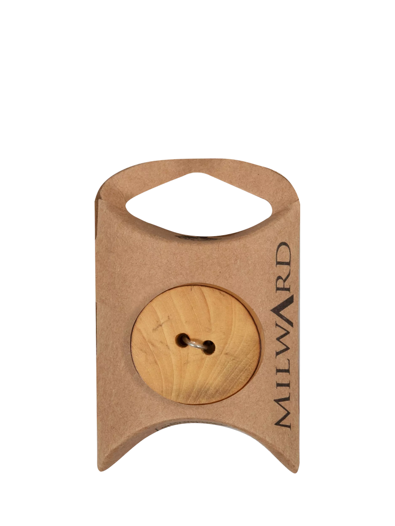 Milward wood buttons 14mm oval pack of 5, imported from the UK