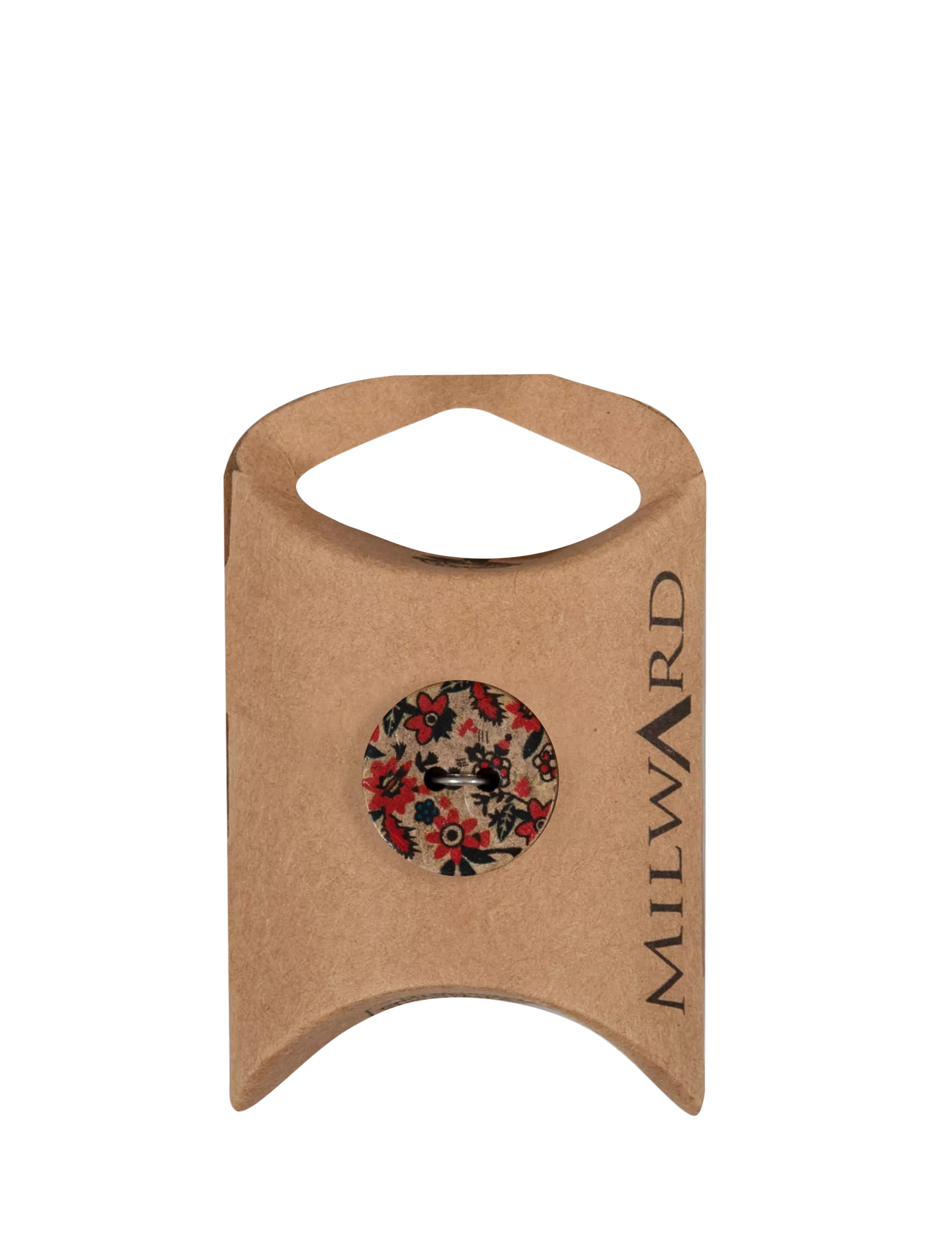 Milward red coconut flower buttons 18mm, imported from the UK