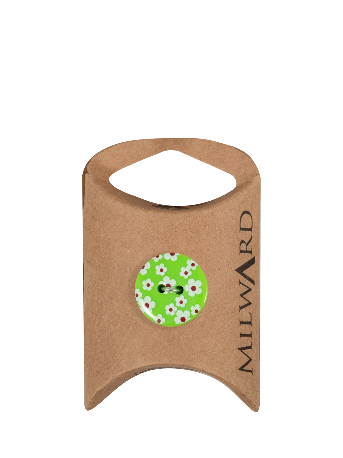 Milward flower print buttons 18mm green pack of 5 (British brand)