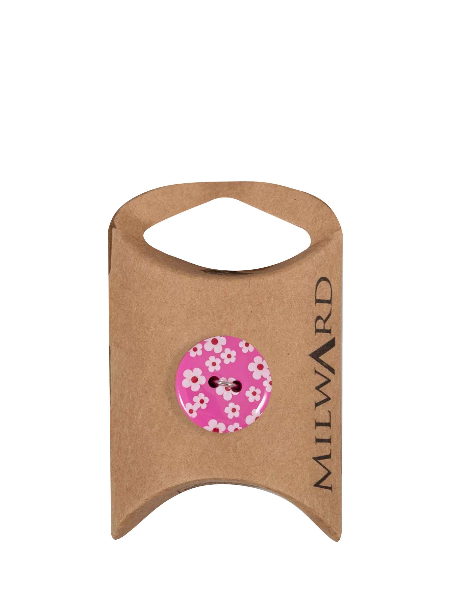 Milward 2 Hole Flower Print Buttons 13mm Pink Pack of 5