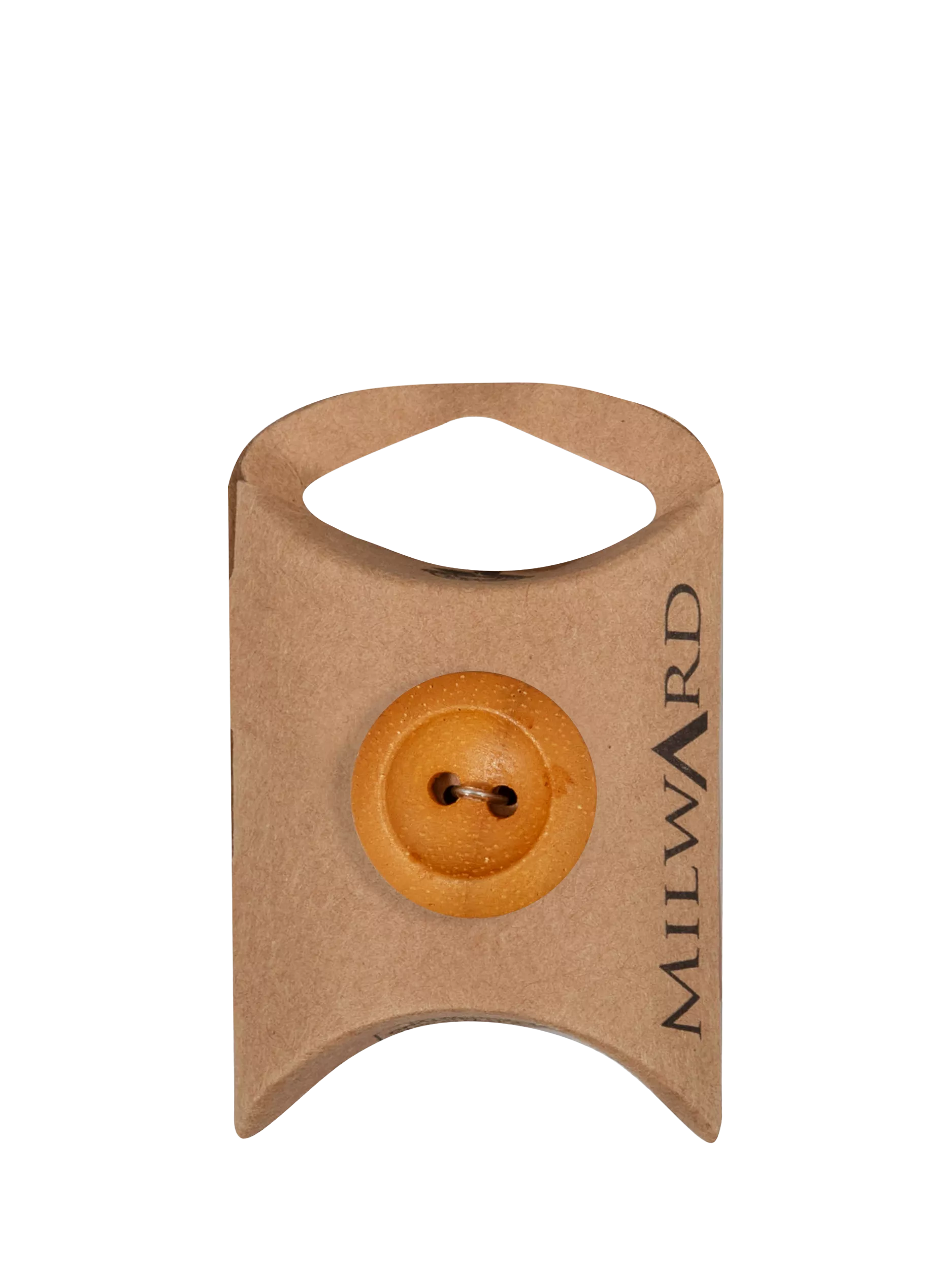 Milward 2 Hole Wood Rim Buttons 23mm Tan, imported from the UK