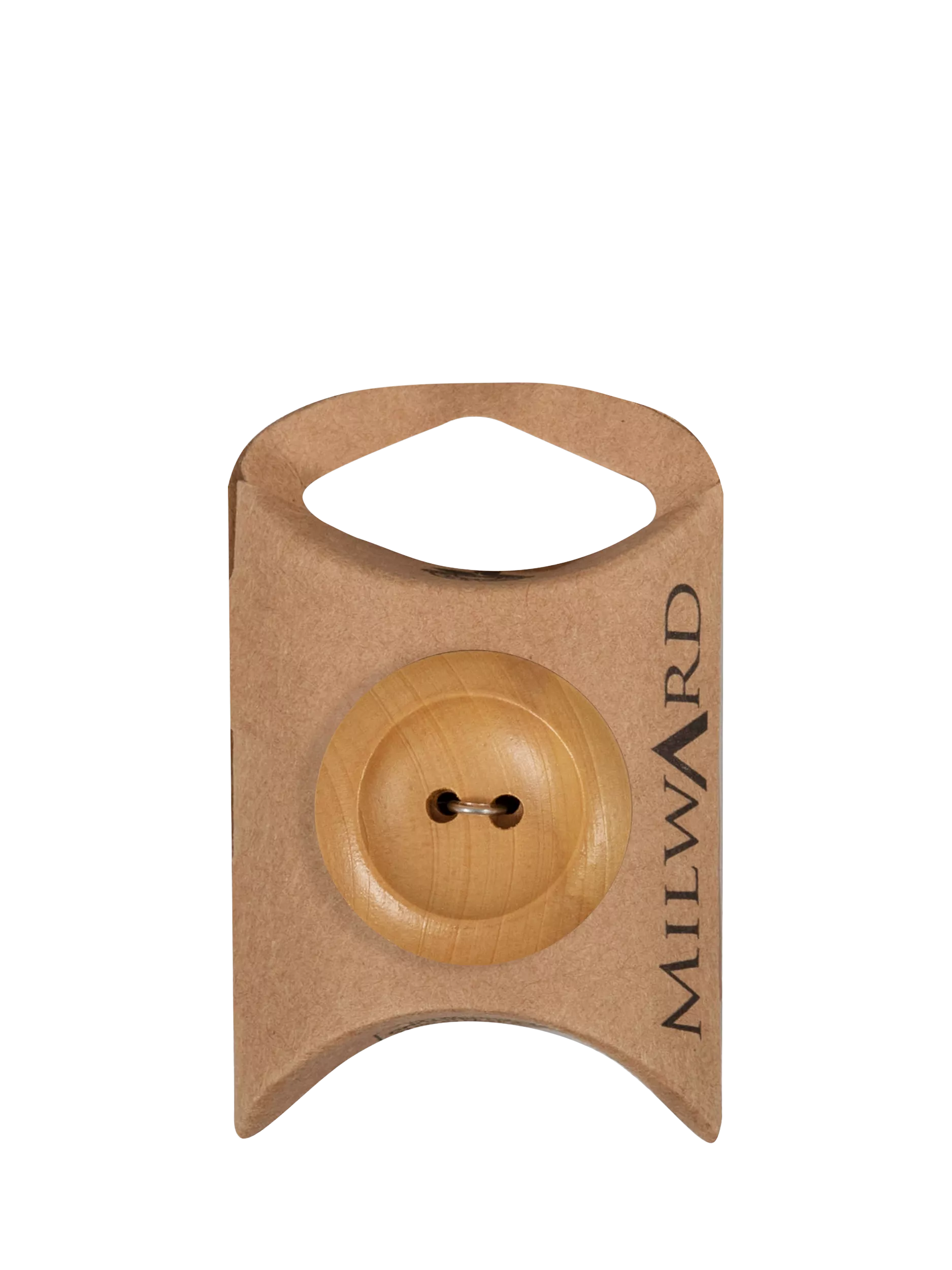 Milward wood rim buttons 28mm tan pack of 3 - British product