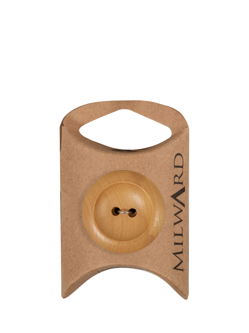 Milward wood rim buttons 28mm tan pack of 3 - British product