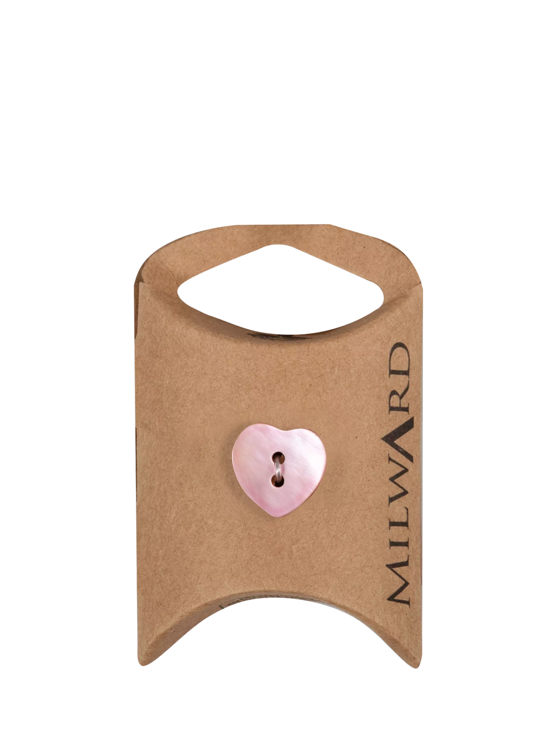 Milward heart buttons pink 15mm pack of 10 - British product