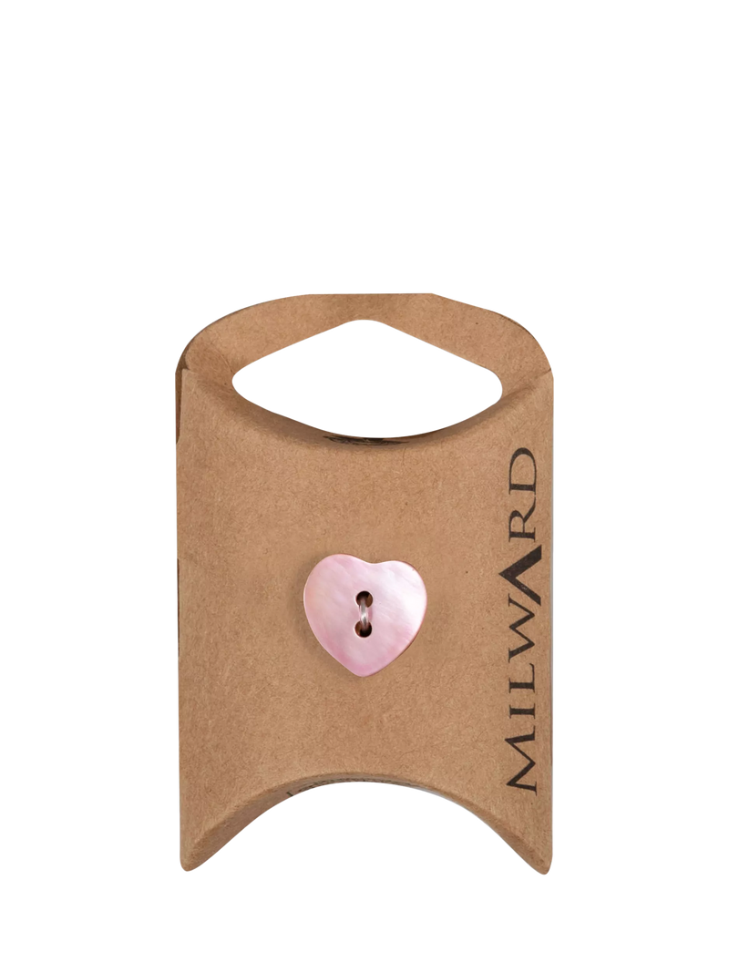 Milward heart buttons pink 15mm pack of 10 - British product