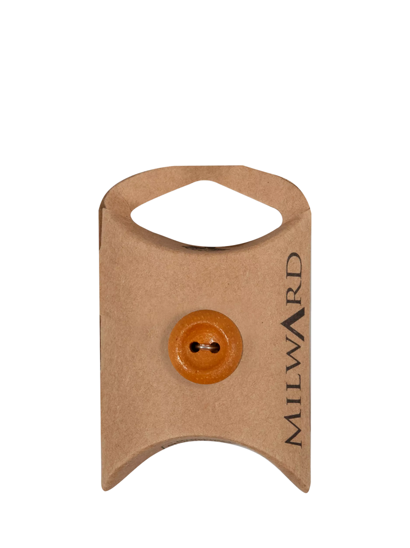 Milward wood rim buttons tan 15mm - British product