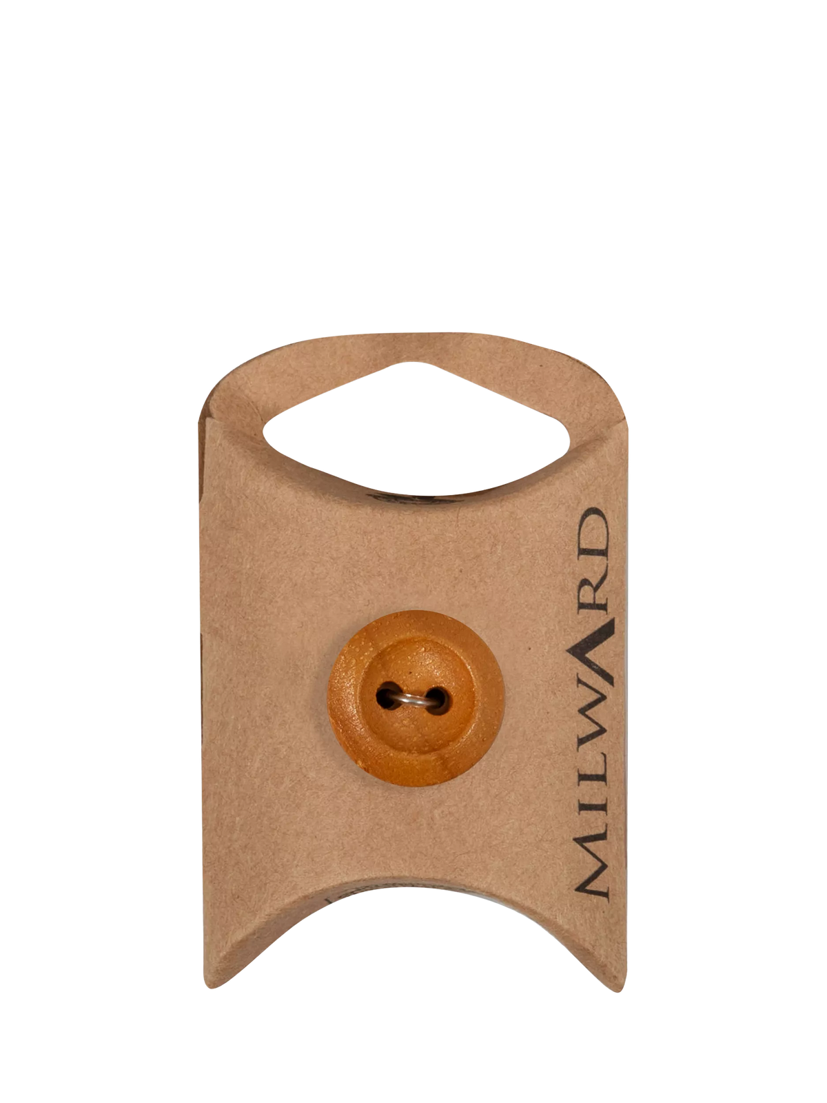Milward 2 hole wood rim buttons in tan, 18mm pack of 6 (British brand)