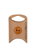 Milward 2 hole wood rim buttons in tan, 18mm pack of 6 (British brand)