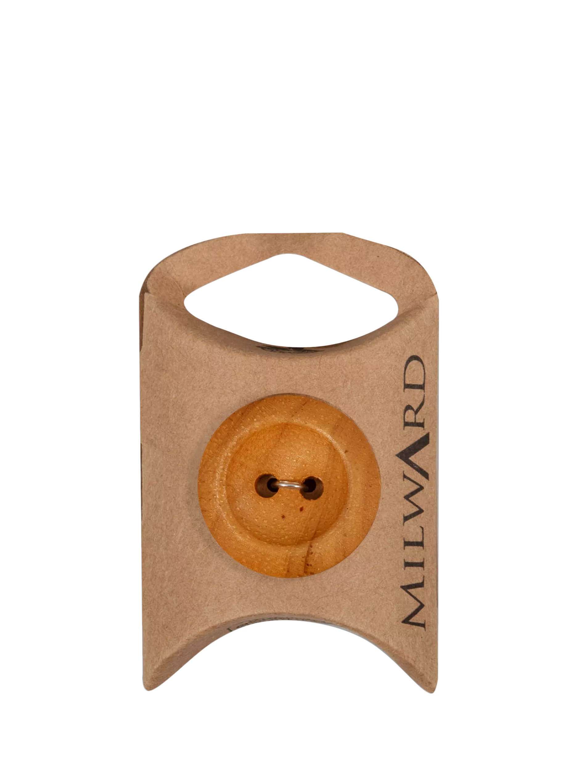 Milward 2 hole wood rim buttons 26mm tan, UK version