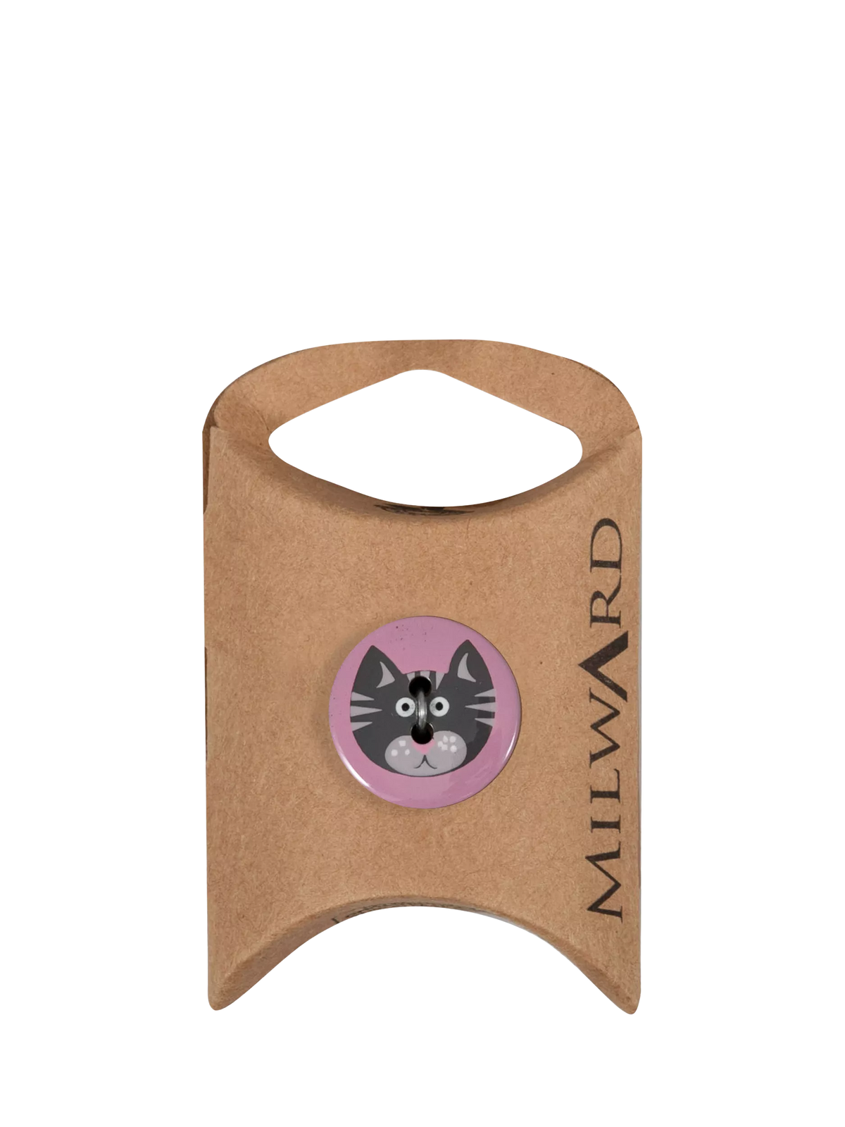 Milward pink cat buttons 19mm pack of 6 (British brand)