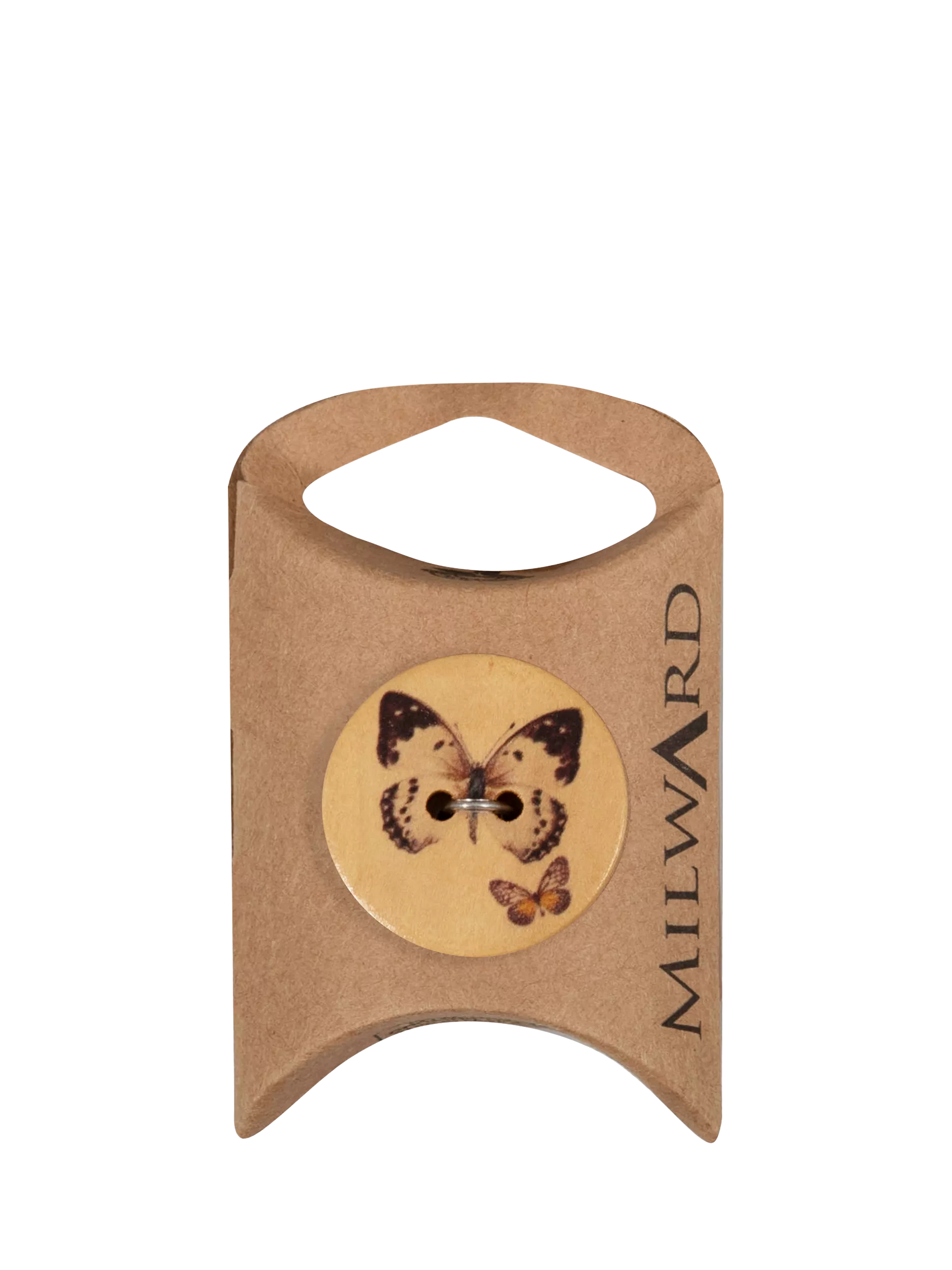 Milward wood butterfly buttons brown 25mm, UK version