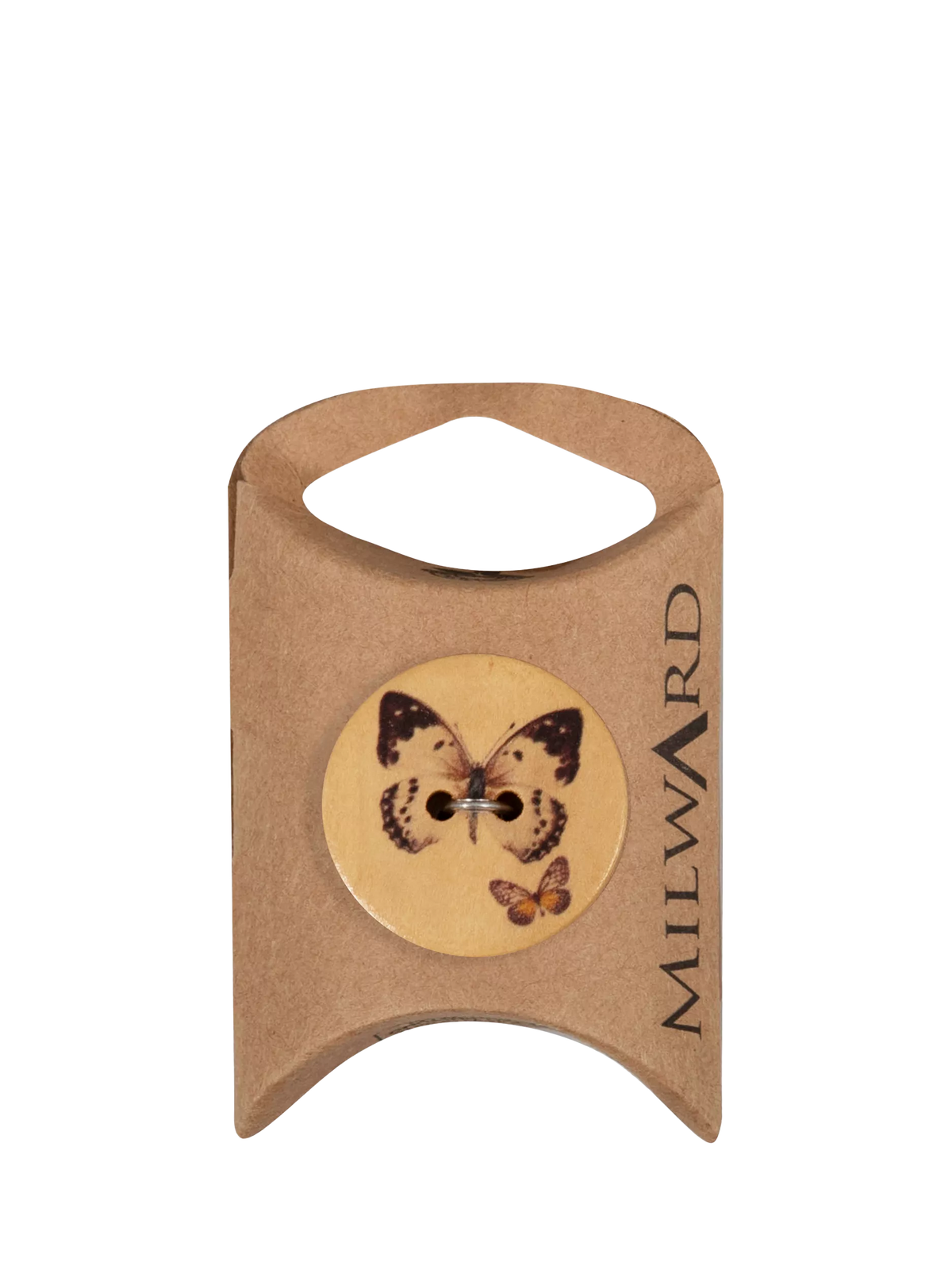 Milward wood butterfly buttons brown 25mm, UK version