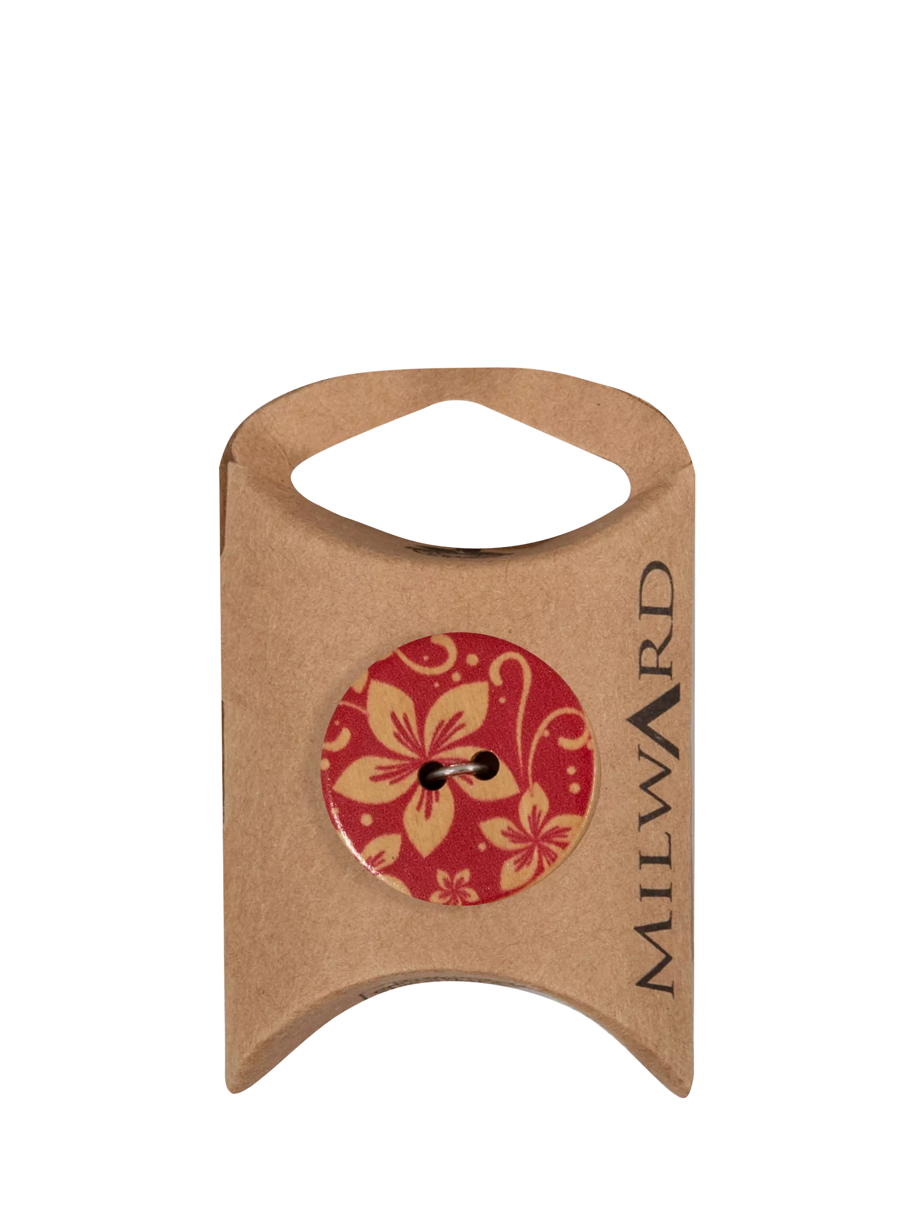 Milward flower buttons 25mm red pack of 5 - British product