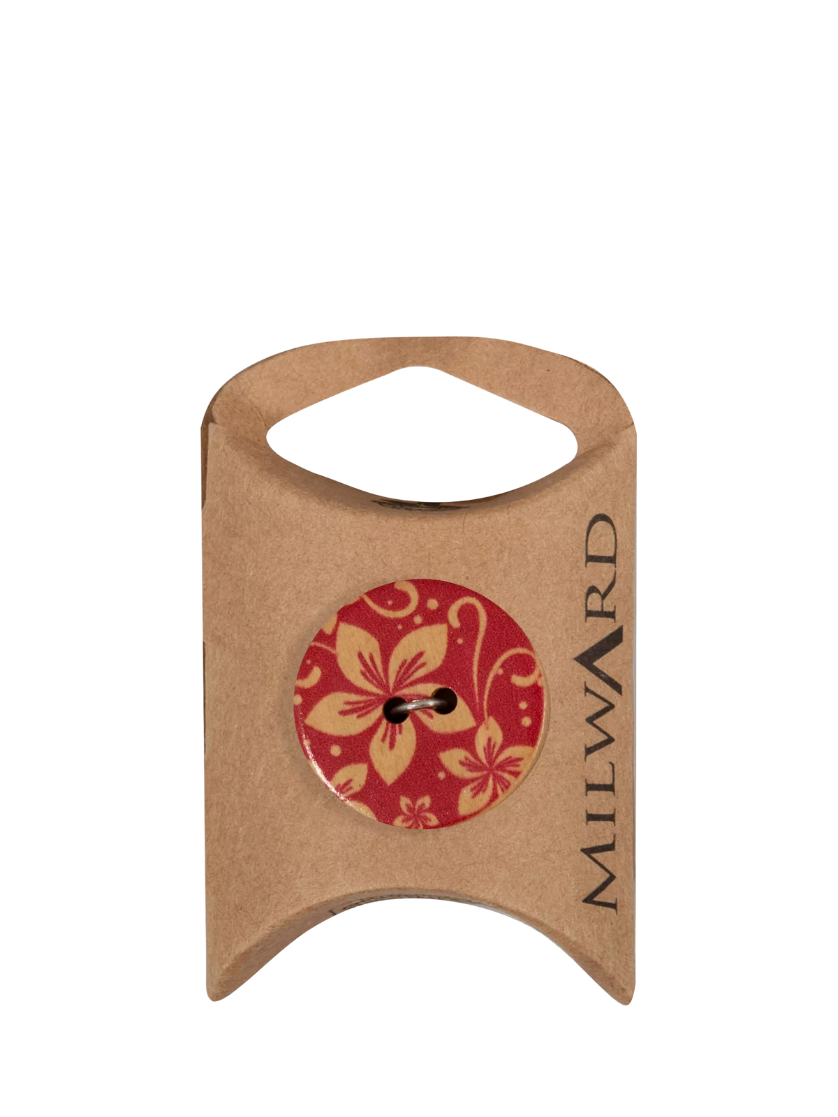 Milward flower buttons 25mm red pack of 5 - British product