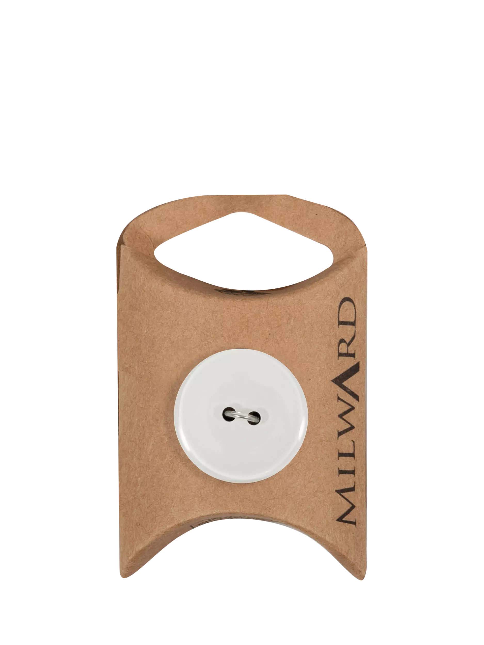 Milward white shiny 2-hole buttons 23mm pack of 6 (British brand)