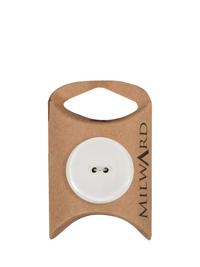 Milward shiny white 2 hole buttons 28mm (British brand)