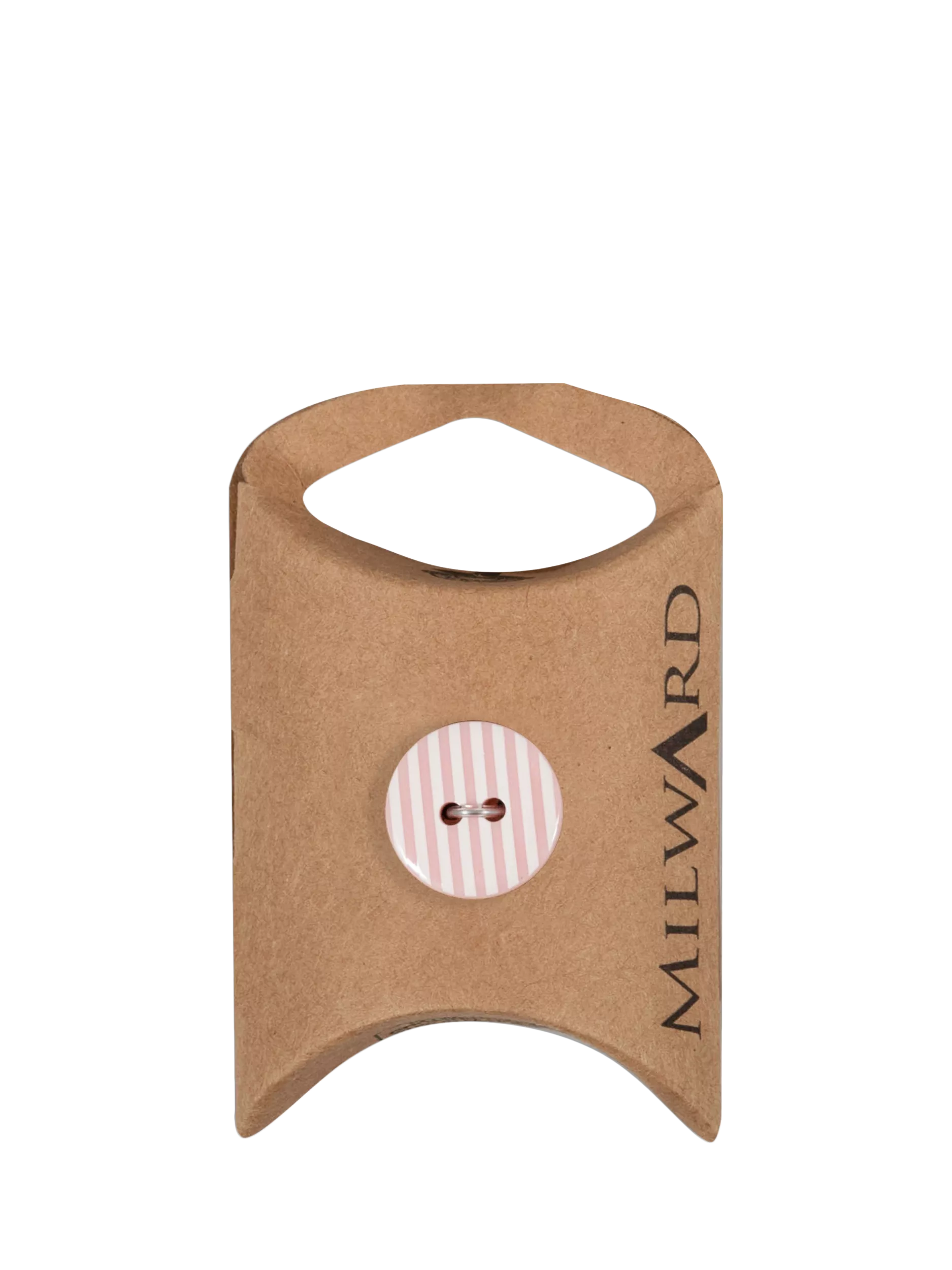 Milward 2 hole stripe buttons pink 15mm pack of 6 (British brand)