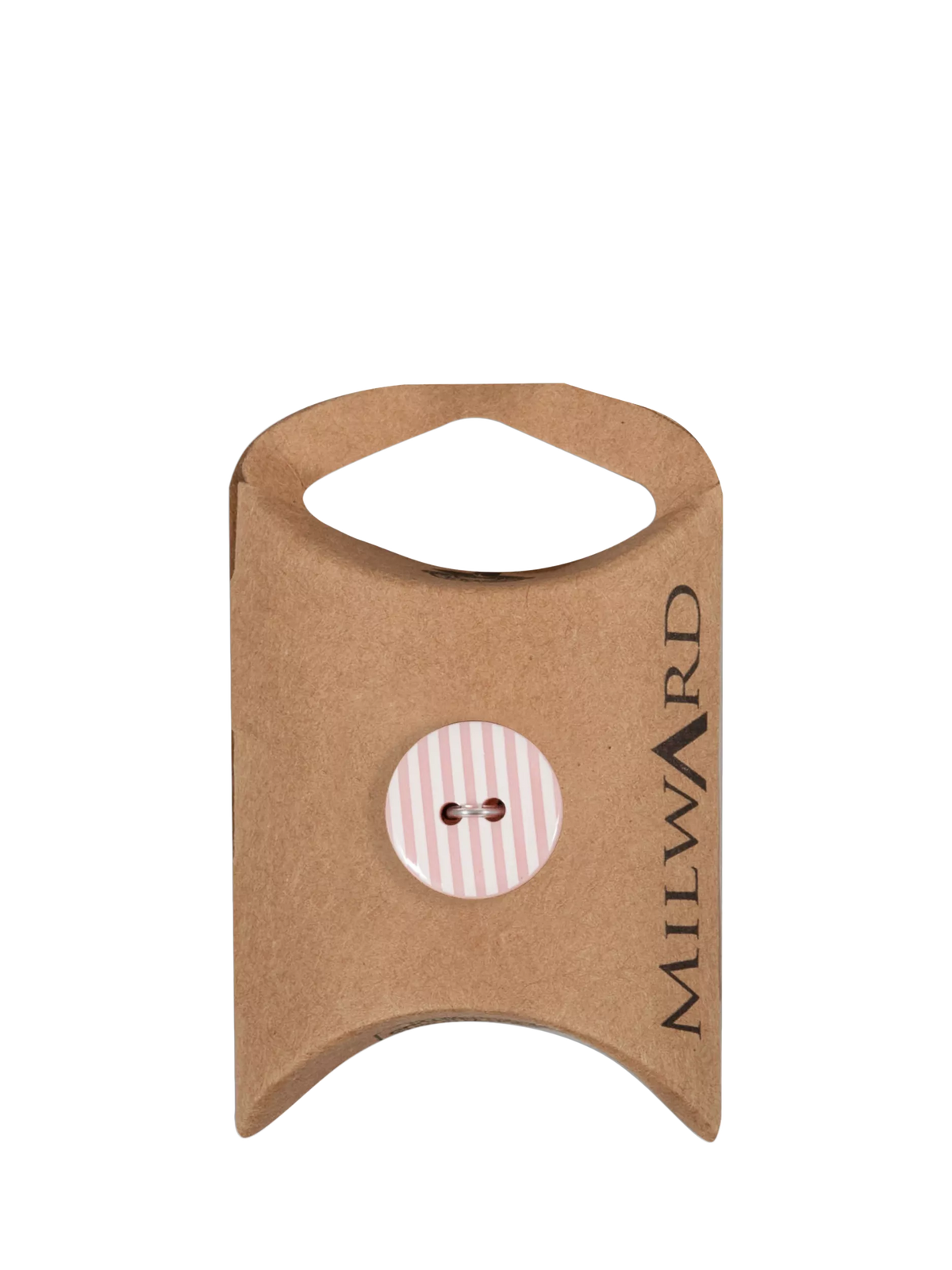 Milward 2 hole stripe buttons pink 15mm pack of 6 (British brand)