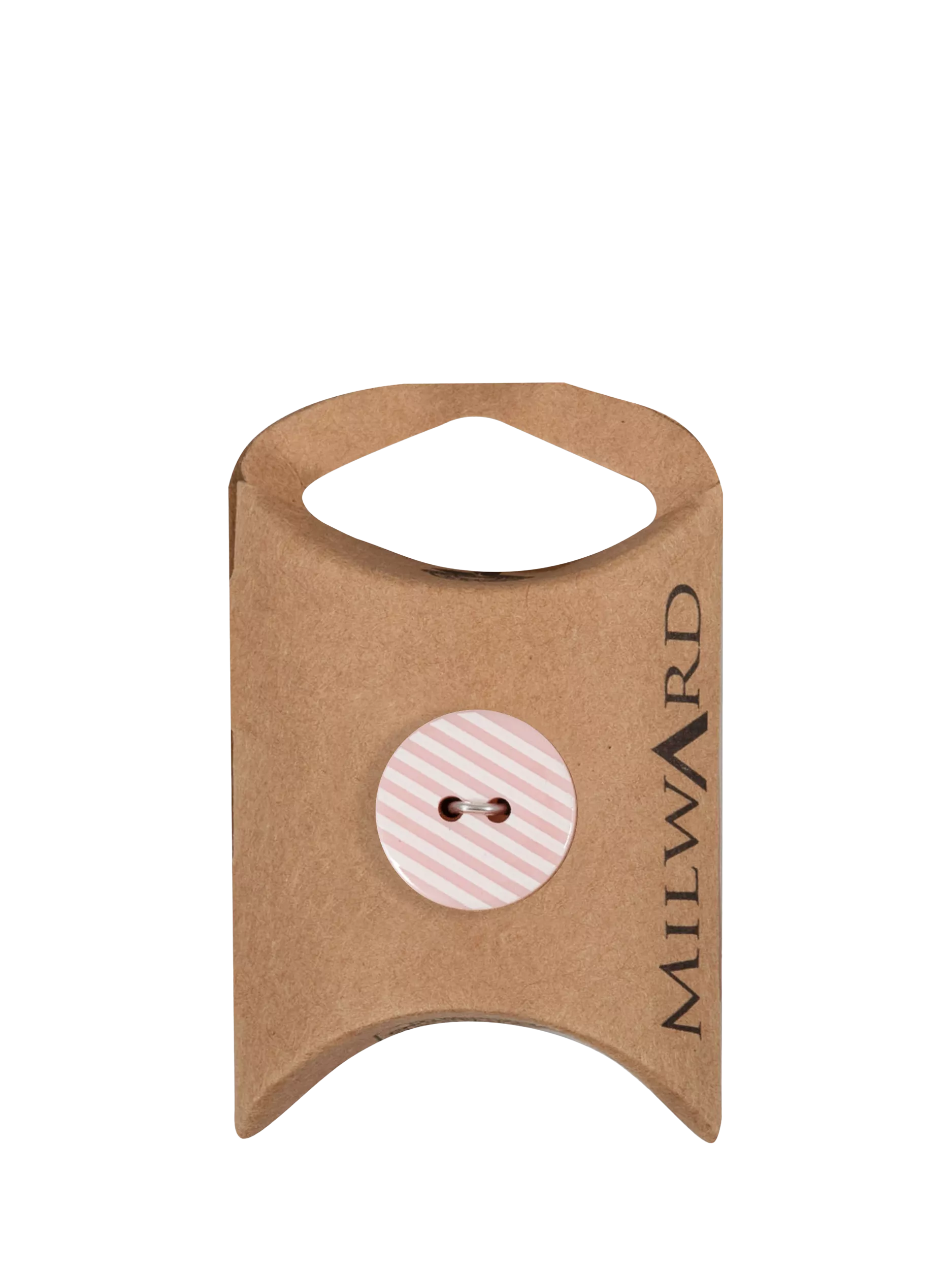 Milward 2 hole stripe buttons 18mm pink pack of 4 - British product