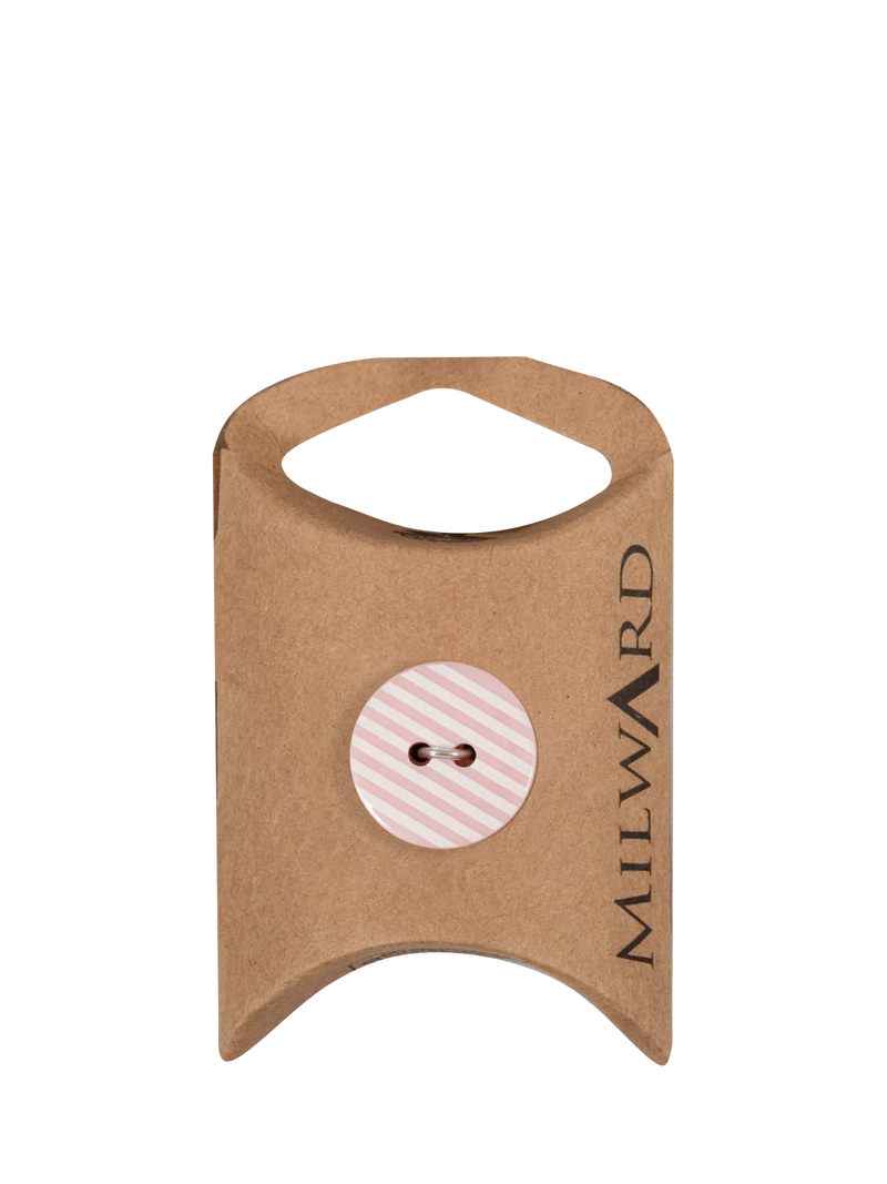 Milward 2 hole stripe buttons 18mm pink pack of 4 - British product